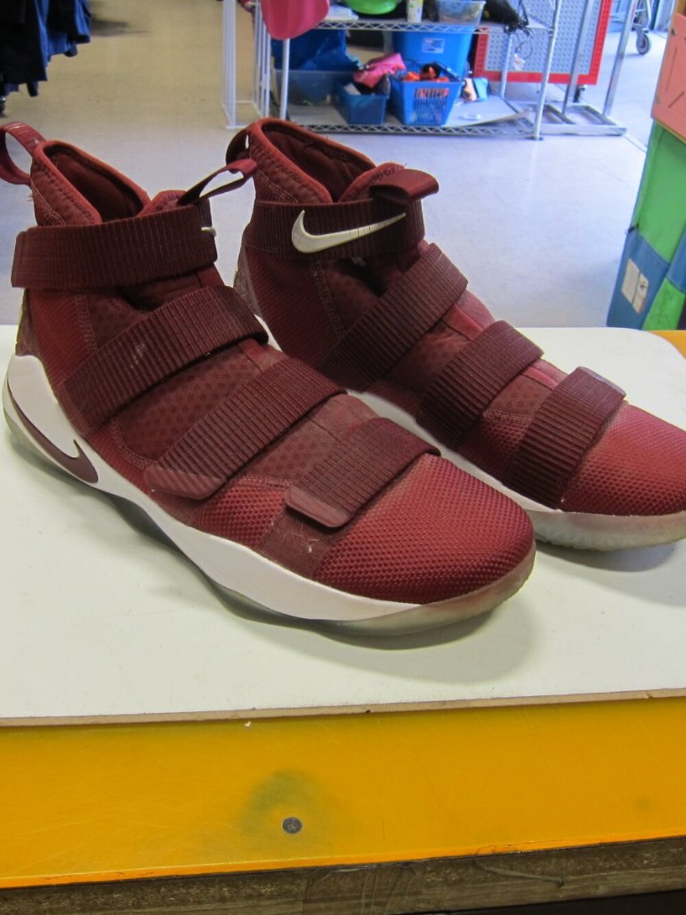 Nike Zoom Lebron James Soldier XI 11 TB Mens 14 Burgandy Red Shoes 943155-602
